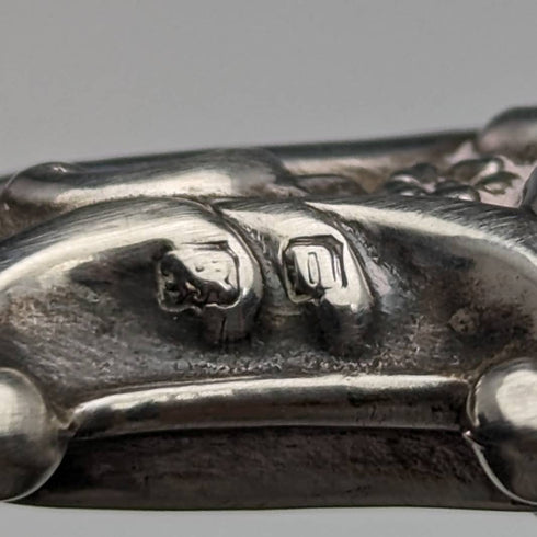 1912 年英國古董純銀手柄鈕扣掛鉤